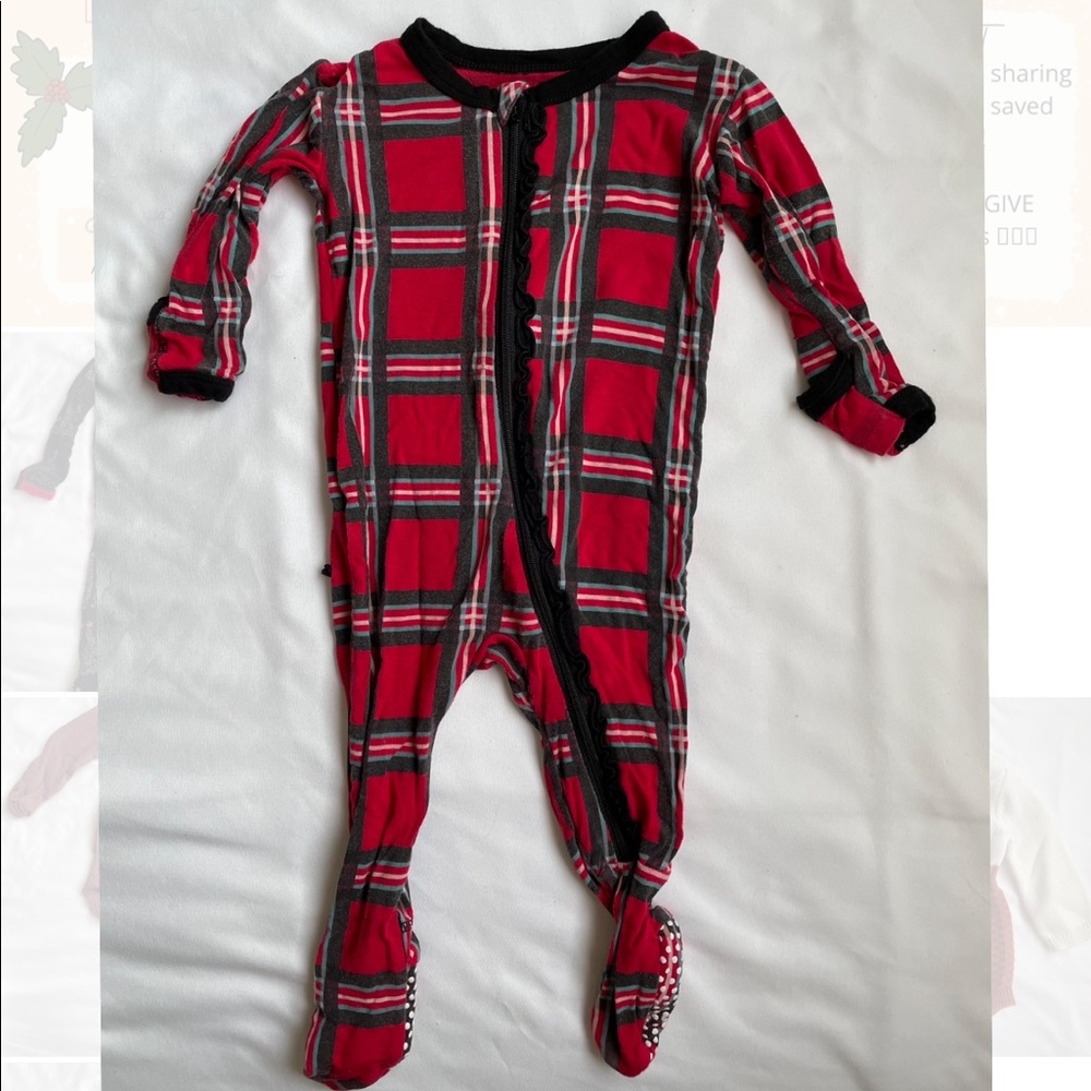 Kickee Christmas Plaid Onesie